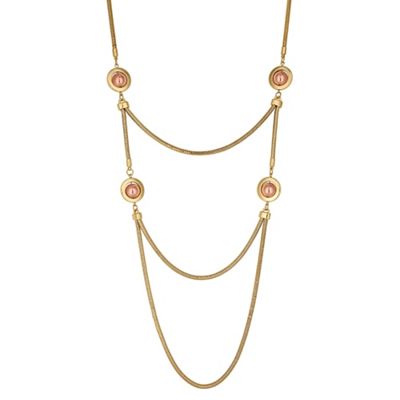 Designer gold orb rope necklace